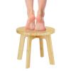 Step Stools for Kids Adults - Bamboo Wood Portable Small Foot Stools Sturdy Anti-Slip Step Stool for Inside Shower 350 Lbs Capacity for Kitchen Bathroom Bedroom Toilet (Medium Round) view 1