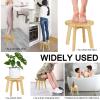 Step Stools for Kids Adults - Bamboo Wood Portable Small Foot Stools Sturdy Anti-Slip Step Stool for Inside Shower 350 Lbs Capacity for Kitchen Bathroom Bedroom Toilet (Medium Round) view 3