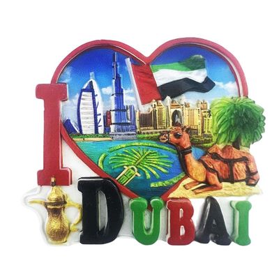 3D Dubai United Arab Emirates Fridge Magnet Souvenir Gift,Resin Handmade Dubai Refrigerator Magnet Home & Kitchen Decoration Collection