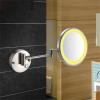 Touch Dimming Makeup Mirror with Lights And 10X Magnification, LED Wall Mounted Bathroom Vanity Mirror, Rotable Extendable Shaving Mirror,Brass,USB view 2