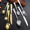 Gold Floral Silverware Set Bordered Flatware Sets 16 Piece Cutlery Service for 4 Tableware Set for Kitchen Mirror Polished view 3