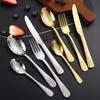Gold Floral Silverware Set Bordered Flatware Sets 16 Piece Cutlery Service for 4 Tableware Set for Kitchen Mirror Polished view 4