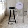 WEBUP Compact Folding Stool Round Kitchen Bar Stool Counter Height Stool Foldable Breakfast Bar Chairs Portable Round Stool Backless (Color : Black) view 3