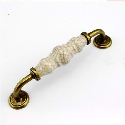 AVRYN Vintage Pull Handles,Hardware Knob,Furniture Handles,96mm Crack Ceramic Kitchen Cabinet Pulls Handles Pulls Knobs 3.78inches,HoleSpacing:96mm(3.78inches) (Size : HoleSpacing:128mm(5inches))