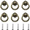 Vintage Pull Handles,Hardware Knob,Furniture Handles,6Pcs Ring Pull Handles Zinc Alloy Cabinet Pull Handle Knob Drawer Dresser Single Hole Drop Pull Handles Furniture for Cupboard Closet Wardrobe view 1