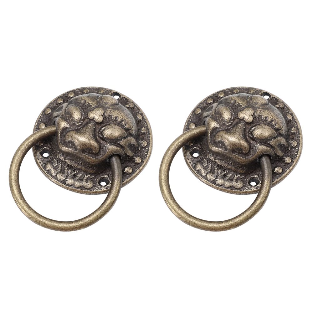 AVRYN Vintage Pull Handles,Hardware Knob,Furniture Handles,2pcs Antique Door Pull Ring Chinese Style Monster Head Pull Handle Furniture Hardware Knocker Ring for Home Office Bedroom