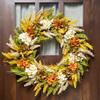 Hydrangeas and Pip Berry Clusters Floral Artificial Fall Harvest Wreath - 28" view 2