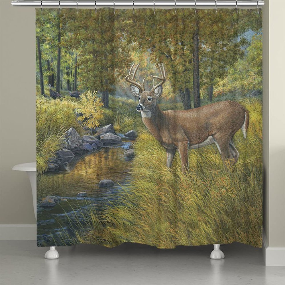 BLACK FOREST DECOR Deer Country Shower Curtain