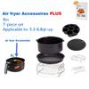 9 Inch Air Fryer Accessories Cooking Pack 7 Kit Fit All 5.3-6.8Qt-Up Standard Air Fryer Including Pizza Pan, Silicone Mat, Holder Double, Layer Rack with Skewers view 2