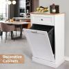 Betterhood Tilt Out Trash Cabinet 10 Gallon Wooden Free Standing Laundry Sorter Cabine,Recycling Cabine with Hideaway Drawer,Tilt Out Trash Cabinet Can Bin Kitchen view 3