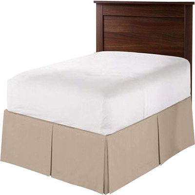 1 Piece Split Corners with Box Pleated Egyptian Cotton Bed Skirt 1000 Thread Count 18 Inch Drop Easy Fit Luxury Bedding Collection (Queen, Taupe)