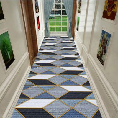 GRAPKS Geometric Patterns Runner Rug for Hallway Non SlipIndoor Outdoor Runners CaepetRubber Backing Doormat Runner 100/200/300/400/500/600cm Long (Size : 2.3 ft x 11.5 ft)