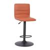 Flash Furniture Vincent Modern Cognac Vinyl Adjustable Bar Stool with Back, Swivel Stool with Black Pedestal Base and Footrest view 1