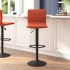 Flash Furniture Vincent Modern Cognac Vinyl Adjustable Bar Stool with Back, Swivel Stool with Black Pedestal Base and Footrest view 2