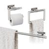 Amerock | Polished Nickel/Stainless Steel | Esquire |Towel Bar | 24 inch (610 mm) | 3 Piece | Bathroom Accessories Set view 1