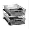 madesmart Premium 2 Tier Organizer, Undersink Storage with Pull Out Sliding Drawers, for Cleaning Supplies, Pantry, Sponges, Bottles, Adjustable Dividers & Pull Out Sliding Baskets, Smoke view 1
