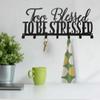 African American Expressions Too Blessed to Be Stressed Metal Home Wall Organizers for Keys, Masks, Kitchen Accessories (12" W x 5.25" H x 0.75" D) KH-04 view 2