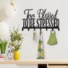 African American Expressions Too Blessed to Be Stressed Metal Home Wall Organizers for Keys, Masks, Kitchen Accessories (12" W x 5.25" H x 0.75" D) KH-04 view 4