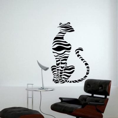 African Animal Wall Decal Jungle Stylized Sticker Home Office Video Game Room Decor Truck Trailer Graphic Mancave Den Hunter Big Cat Lion Tiger (26 X 48 inches)
