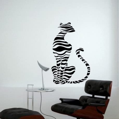 African Animal Wall Decal Jungle Stylized Sticker Home Office Video Game Room Decor Truck Trailer Graphic Mancave Den Hunter Big Cat Lion Tiger (26 X 48 inches)