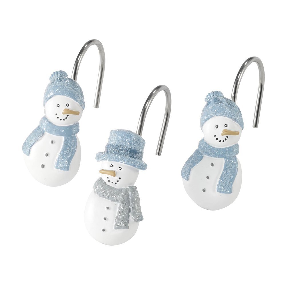 Avanti Linens - Shower Curtain Hooks, Holiday Bathroom Decor, Set of 12 (Frosty Friends Collection)