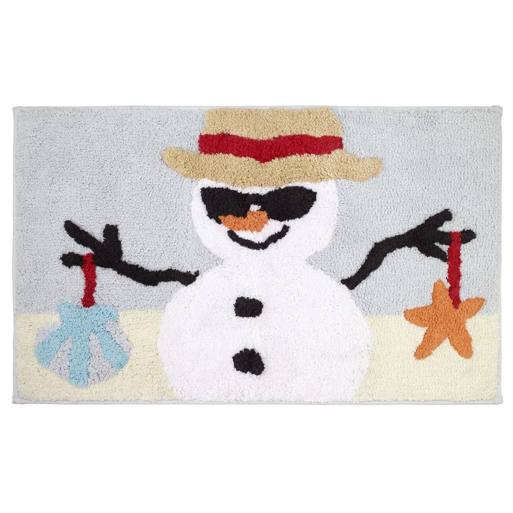 Avanti Linens - Bath Rug, Cotton Bath Mat, Christmas Inspired Bathroom Accessories (Holiday Collection, Snowman)