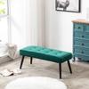WestinTrends Velvet Wordford Tufted Bedroom Bench for Living Room & Entryway Furniture, Dark Green view 2
