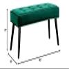 WestinTrends Velvet Wordford Tufted Bedroom Bench for Living Room & Entryway Furniture, Dark Green view 3