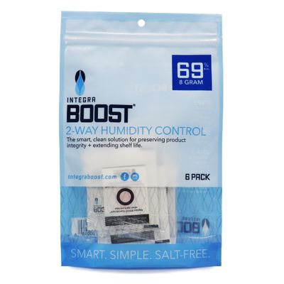 Integra Boost 2-Way Humidity Control Pack - Preserve Flavor & Control Humidity at 69% RH - Moisture Absorber for Herbs, Spices & More - 8 Gram (Pack of 6)