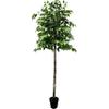 6.5' Artificial Ficus Tree, Artificial Plant, Hand-Made by Cypress & Alabaster with Real Wood Trunks view 1