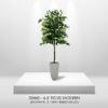 6.5' Artificial Ficus Tree, Artificial Plant, Hand-Made by Cypress & Alabaster with Real Wood Trunks view 3