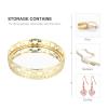 Elegant Gold Finish Iron Jewelry Cosmetics Storage Tray Mirror Home Decor Party Accessory view 3