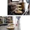3 Tier Ceramic Cake Stand Serving Tray European-style Multi-layer Fruit Tray With Gold Carry Holder (Color : Gold, Size : 26 * 34cm) view 2