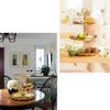 3 Tier Ceramic Cake Stand Serving Tray European-style Multi-layer Fruit Tray With Gold Carry Holder (Color : Gold, Size : 26 * 34cm) view 3