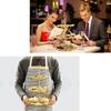 3 Tier Ceramic Cake Stand Serving Tray European-style Multi-layer Fruit Tray With Gold Carry Holder (Color : Gold, Size : 26 * 34cm) view 4
