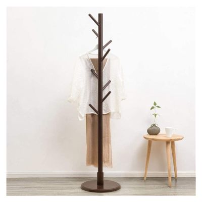 YQBUER Wall Mounted Coat Rack Coat Stand Modern Floor Standing Hat and Coat Stand Clothes Rack Entryway Purse Display Hall Tree Wooden Coat Rack for Foyer Garage Office Bedroom Closet 165cm for Th
