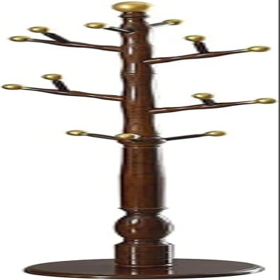 YQBUER Organizer Rack Coat Rack Household Floor-Standing Antique Coat Stand Bedroom Living Room Corridor Vertical Single Pole Hanger Hanging Bag Rack 9 Hooks Hat and Umbrella Rack