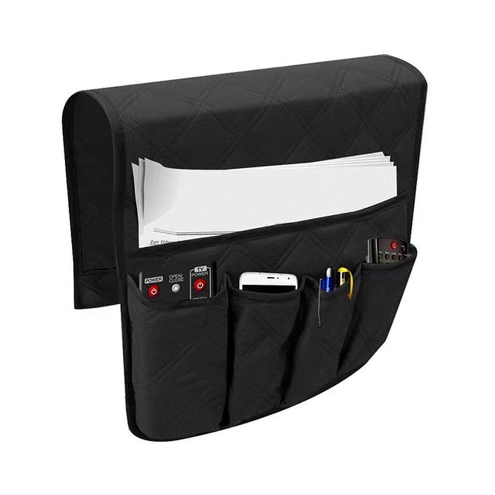 Bavokon Sofa Armchair Caddy Remote Control Holder for Couch Recliner,Bedside Storage Organizer 5 Pockets for Bed,Bedside Organizer Insert Mattress Couch Sofa Armrest Bag for Remote Control,Phone,