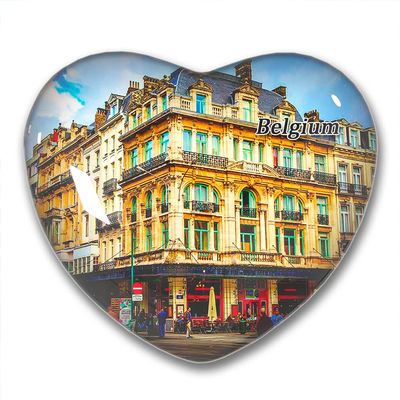 Belgium Bruxelles Fridge Magnets Sticker Kitchen Refrigerator Decoration Magnet Gift Heart Shape