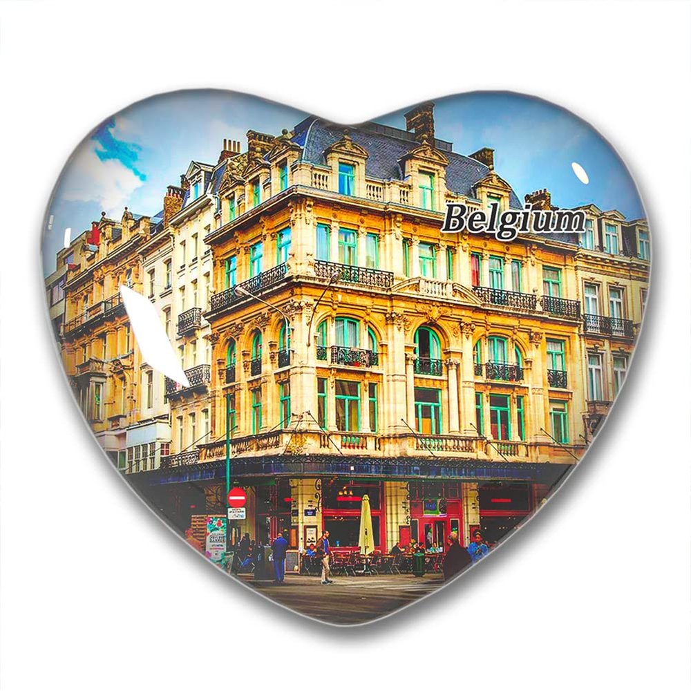 Belgium Bruxelles Fridge Magnets Sticker Kitchen Refrigerator Decoration Magnet Gift Heart Shape