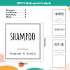 Segbeauty Waterproof Labels for Bottles, 18pcs Shampoo Conditioner White Label Stickers, Removable Self-Adhesive Soap Dispenser Stickers for Bathroom Kitchen Washstand Dresser Plastic Glass Bottle view 2