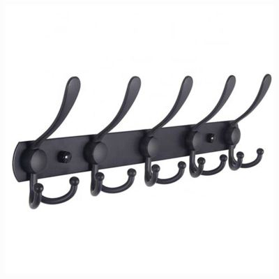YQBUER Wall Mounted Coat Rack Heavy Duty 5 Tri Hooks Metal Wall Han