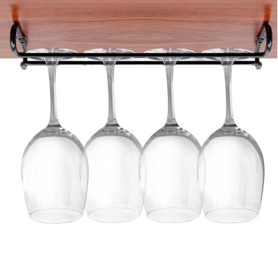 Aluminum alloy Wine Glass Rack, Stemware Hanger, Under Cabinet Wine Glasses Holder Shelf, Glass Holder Storage Hanger for Kitchen Bar screw installation