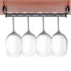 Aluminum alloy Wine Glass Rack, Stemware Hanger, Under Cabinet Wine Glasses Holder Shelf, Glass Holder Storage Hanger for Kitchen Bar screw installation view 1