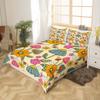 70s Retro Floral Full Size Kids Duvet Cover Set,Hippie Flowers Leaves Bedding Set for Girls Teens Bedroom Decorative ,Cartoon Eyes Mushroom Polyester Quilt Cover with 2 Pillowcases (No Comforter) view 4