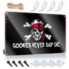 gaeruite Warning My Neighbor Is A Jackass Sign Goonies Never Say Die Tin Sign Funny Metal Signs Garage Signs for Men Funny (Size : 30X40CM) view 1
