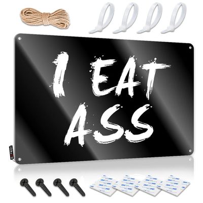 Warning My Neighbor is A Jackass Sign I Eat Ass Tin Sign Funny Metal Signs Garage Signs for Men Funny ( Size : 30X40CM )