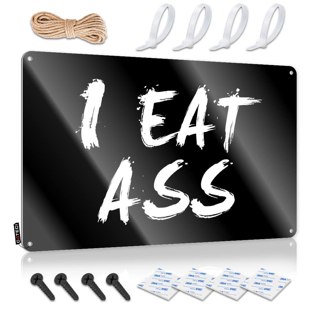 Warning My Neighbor is A Jackass Sign I Eat Ass Tin Sign Funny Metal Signs Garage Signs for Men Funny ( Size : 30X40CM )