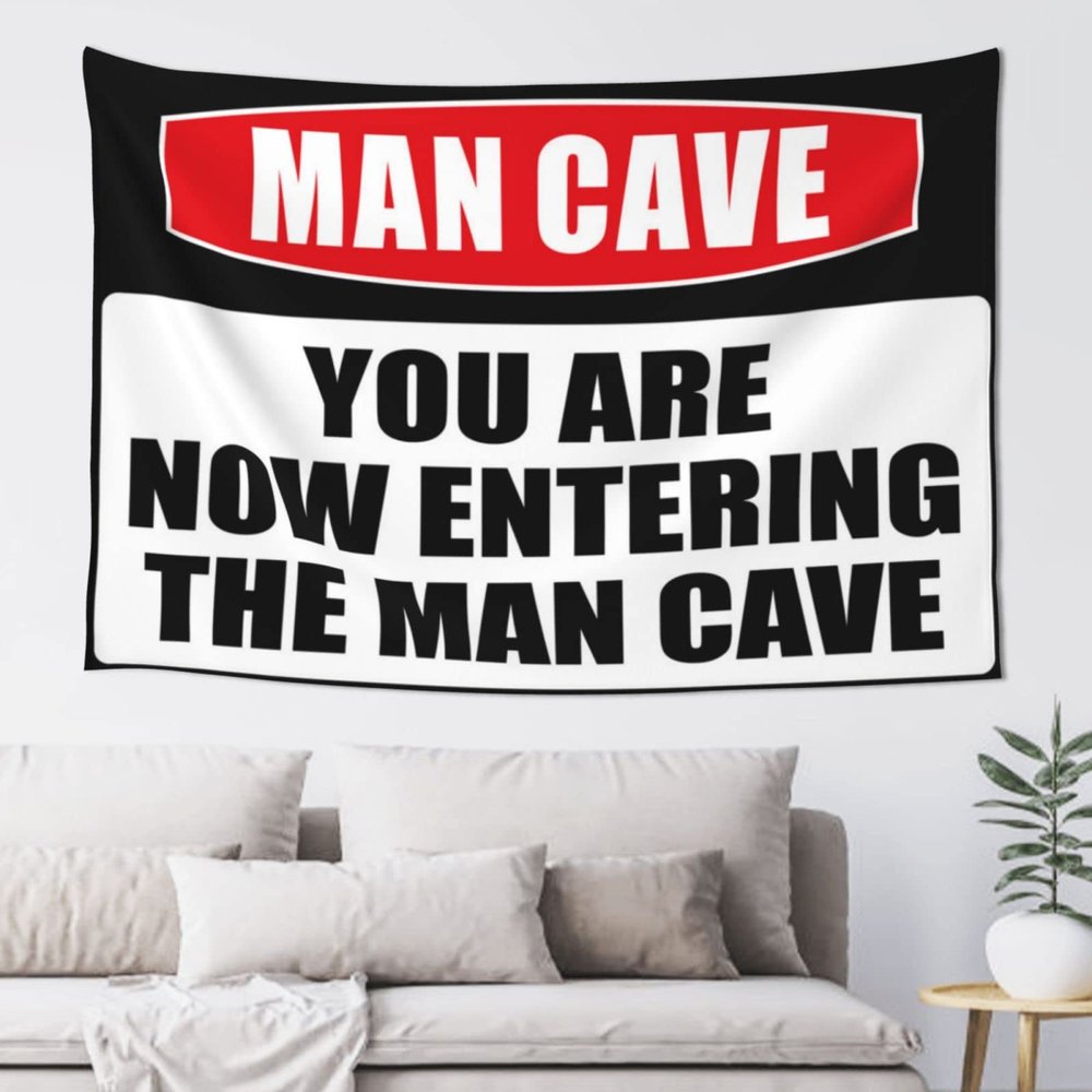 Bar for Man Cave Caution! You are Now Entering The Man Cave Tapestry Space Decor Astethic Stuff for Room (Size : 75X100CM)