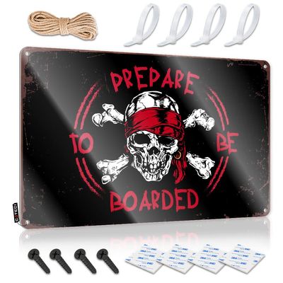 gaeruite Warning My Neighbor is A Jackass Sign Prepare to Be Boarded Tin Sign Funny Metal Signs Garage Signs for Men Funny (Size : 30X40CM)